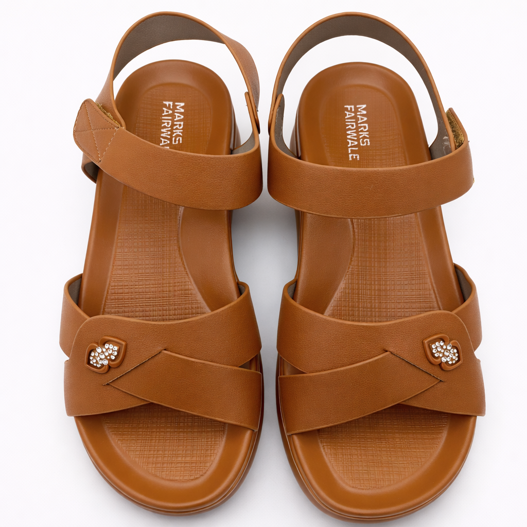 Women Premium Slingback Sandals 9211 - Brown