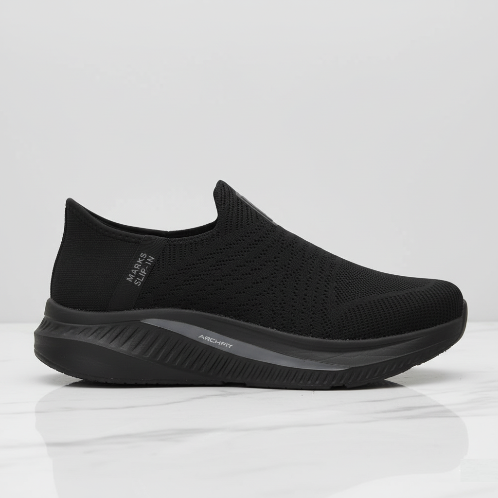 Active Comfort Easy Slip On Knit Sneakers M2502 - Black