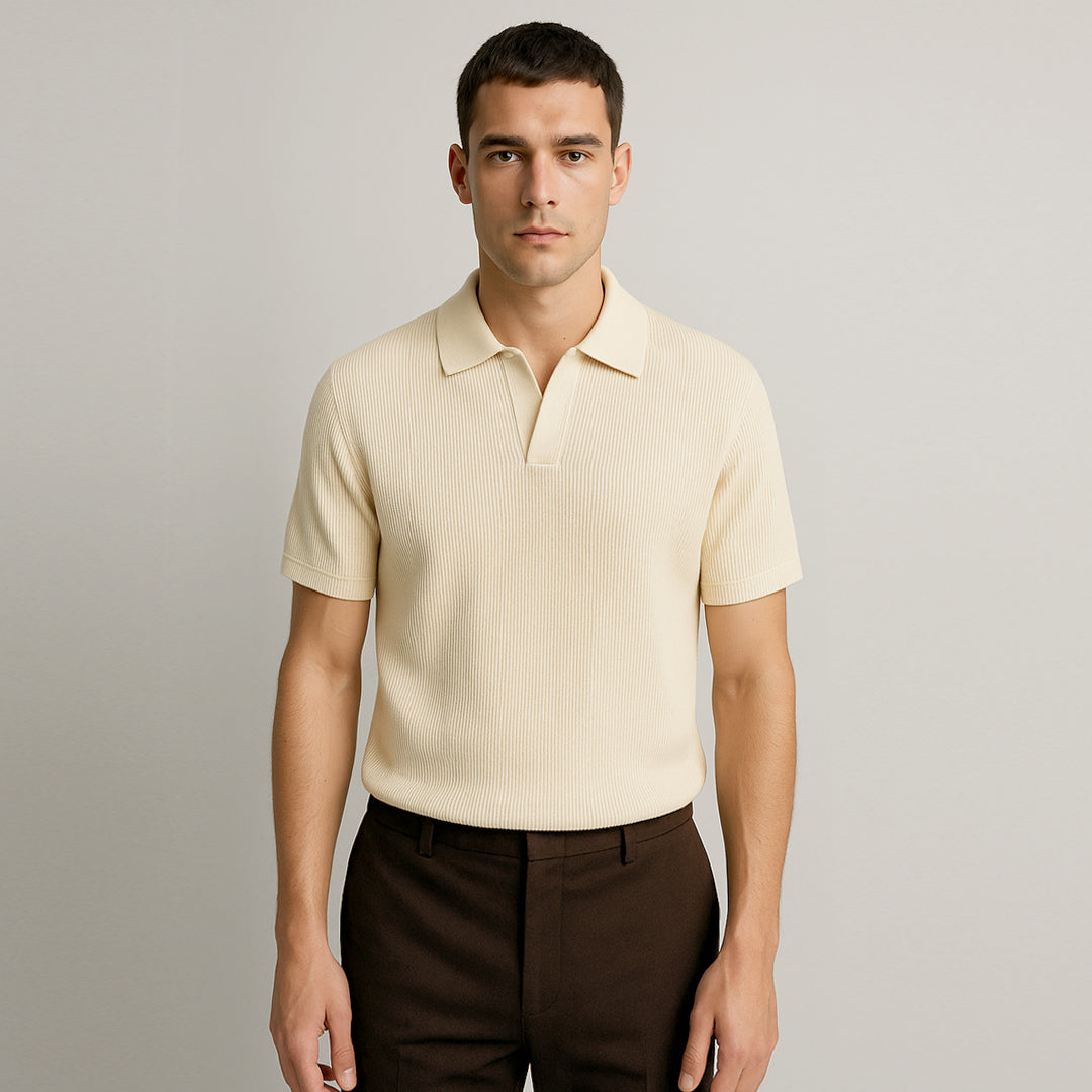 Men’s Polo Cream Ribbed