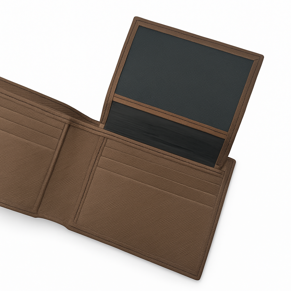 Men’s Slim Brown Leather Bifold Wallet