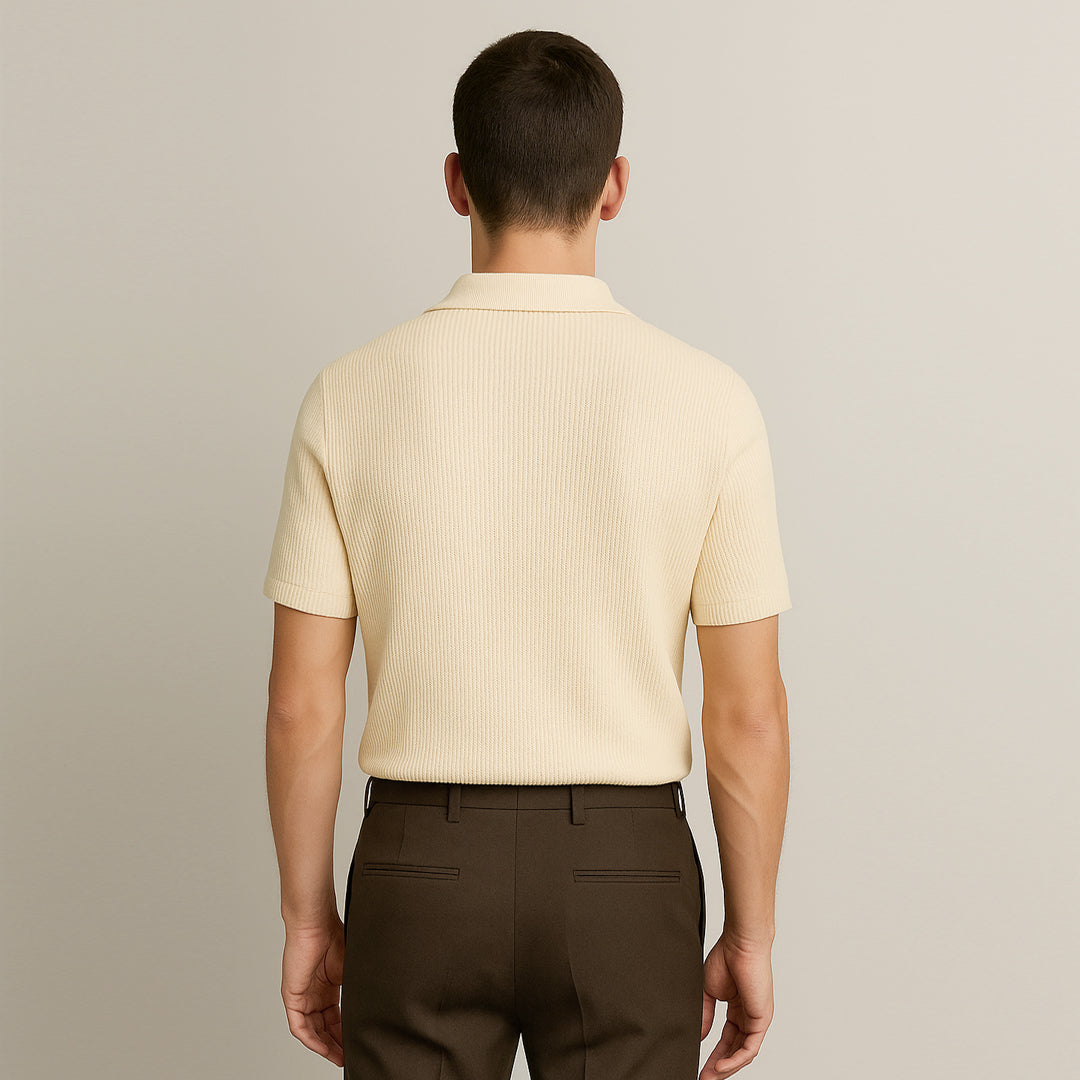 Men’s Polo Cream Ribbed