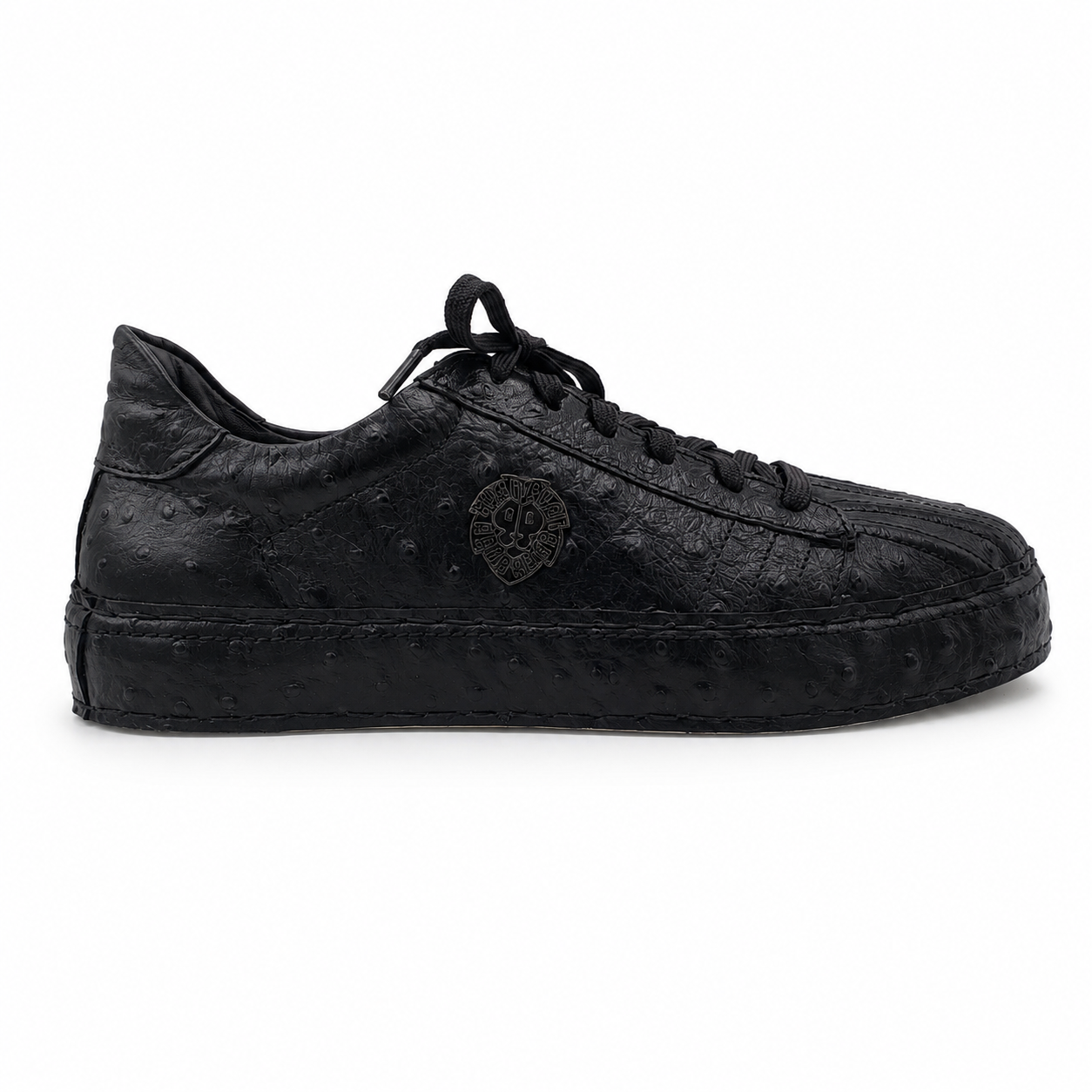 Premium Leather Casual Sneakers RA002 - Black