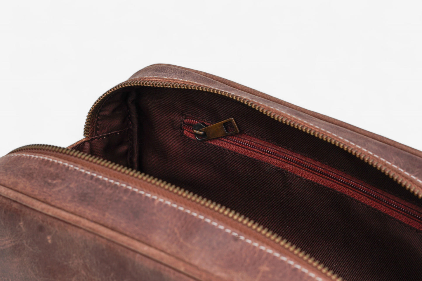 Vintage Leather Toiletry Bag
