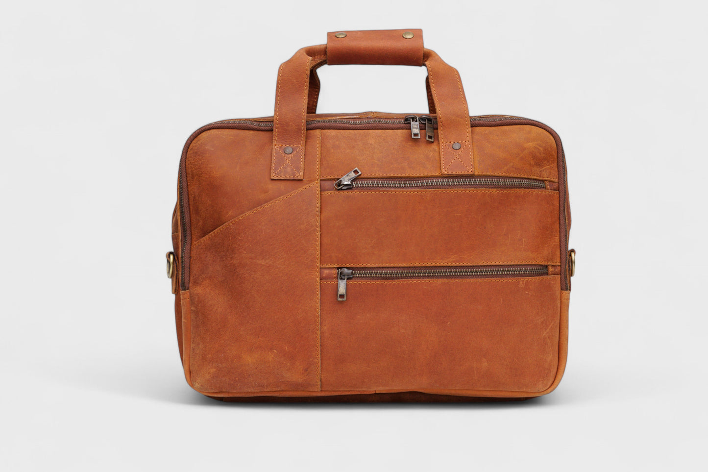 Premium Vintage Brown Leather Laptop Bag