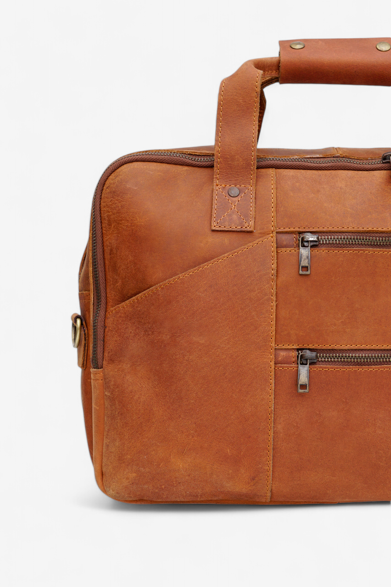 Premium Vintage Brown Leather Laptop Bag