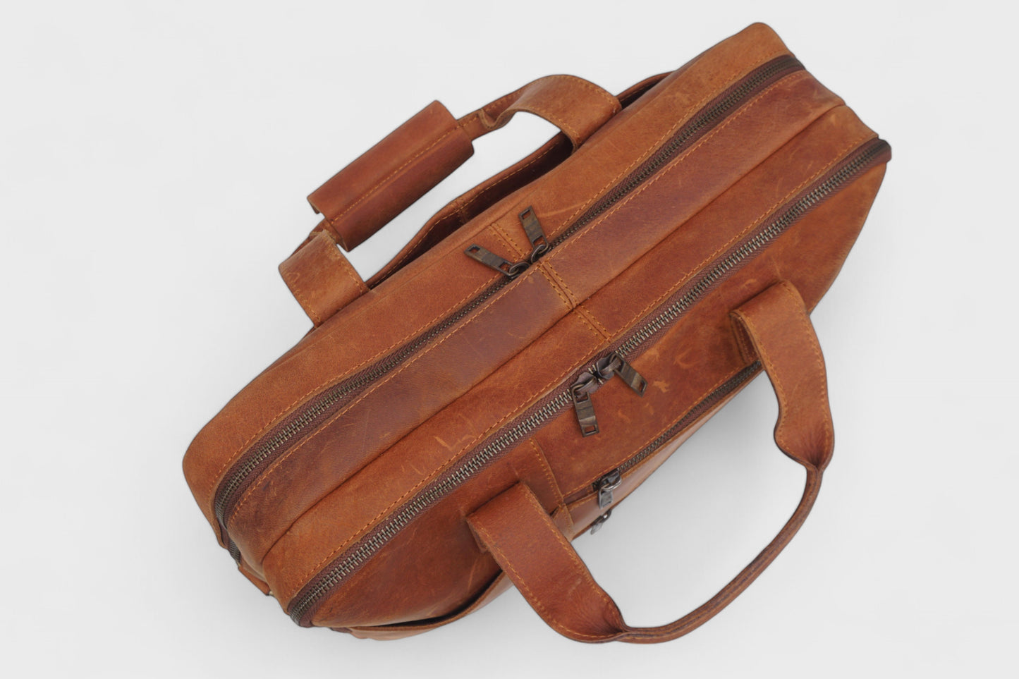 Premium Vintage Brown Leather Laptop Bag