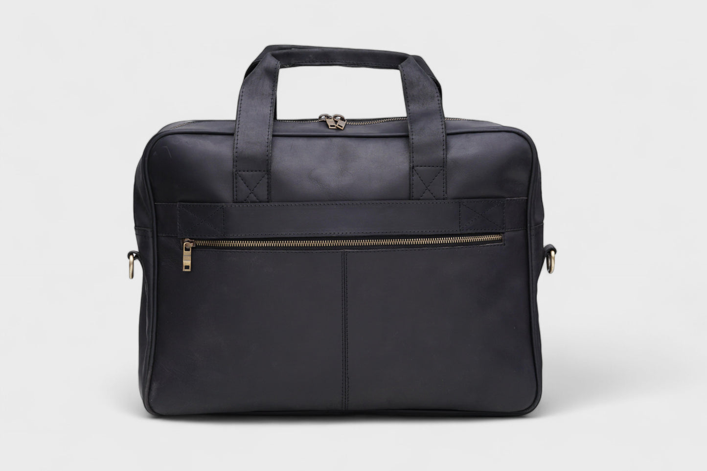 Premium Black Leather Laptop Bag