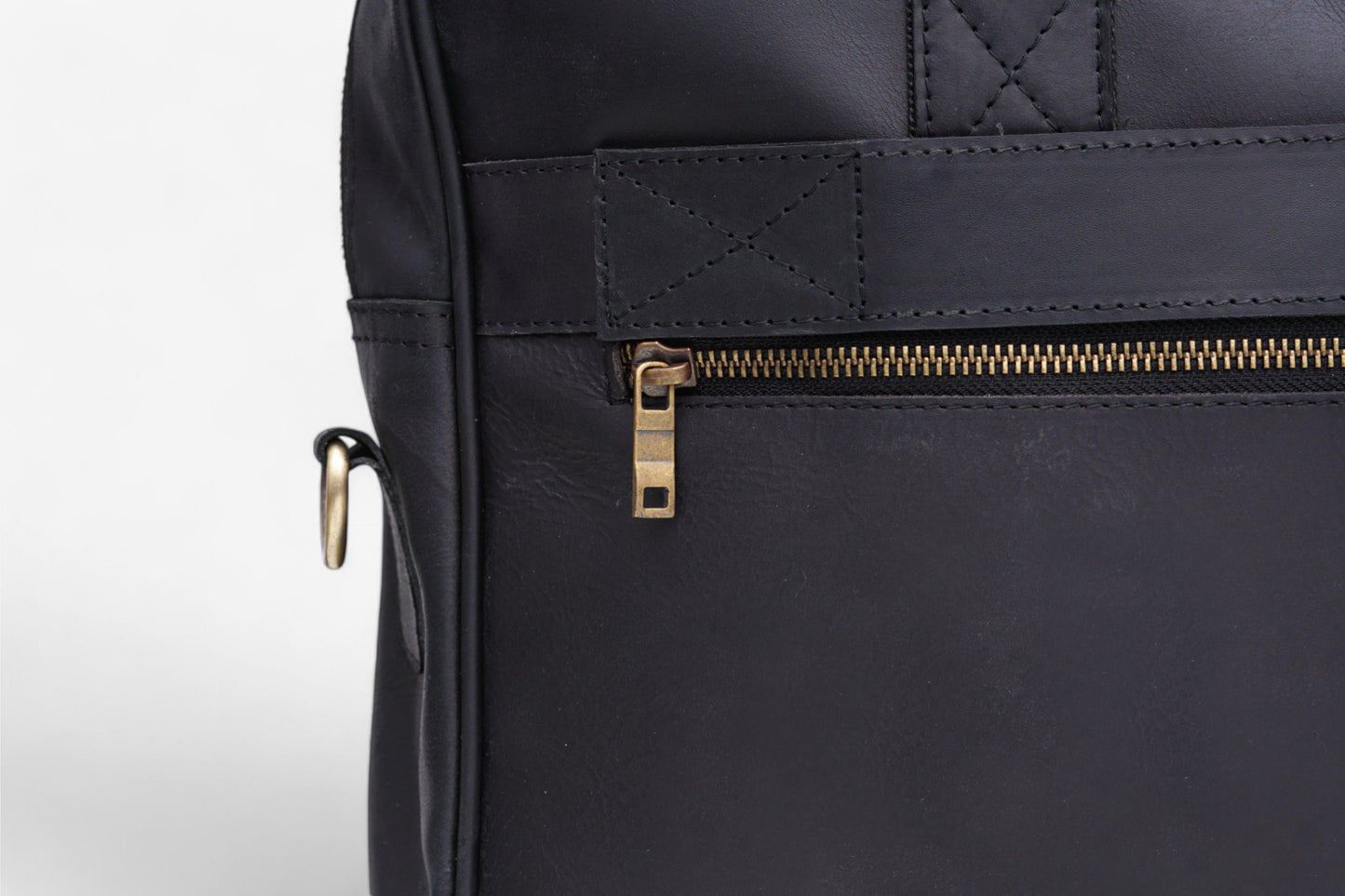 Premium Black Leather Laptop Bag
