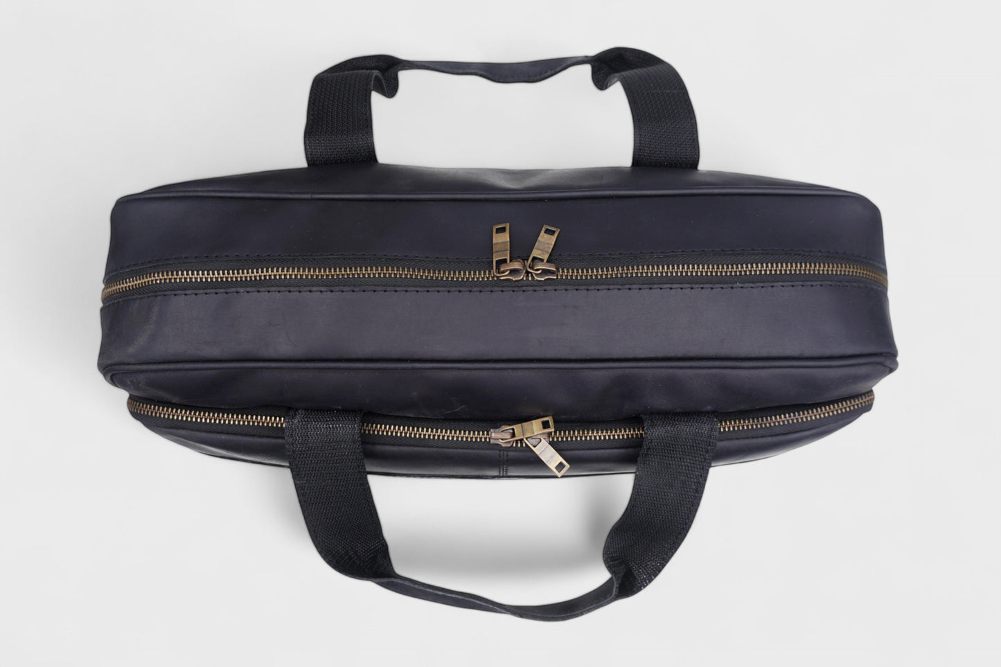 Premium Black Leather Laptop Bag
