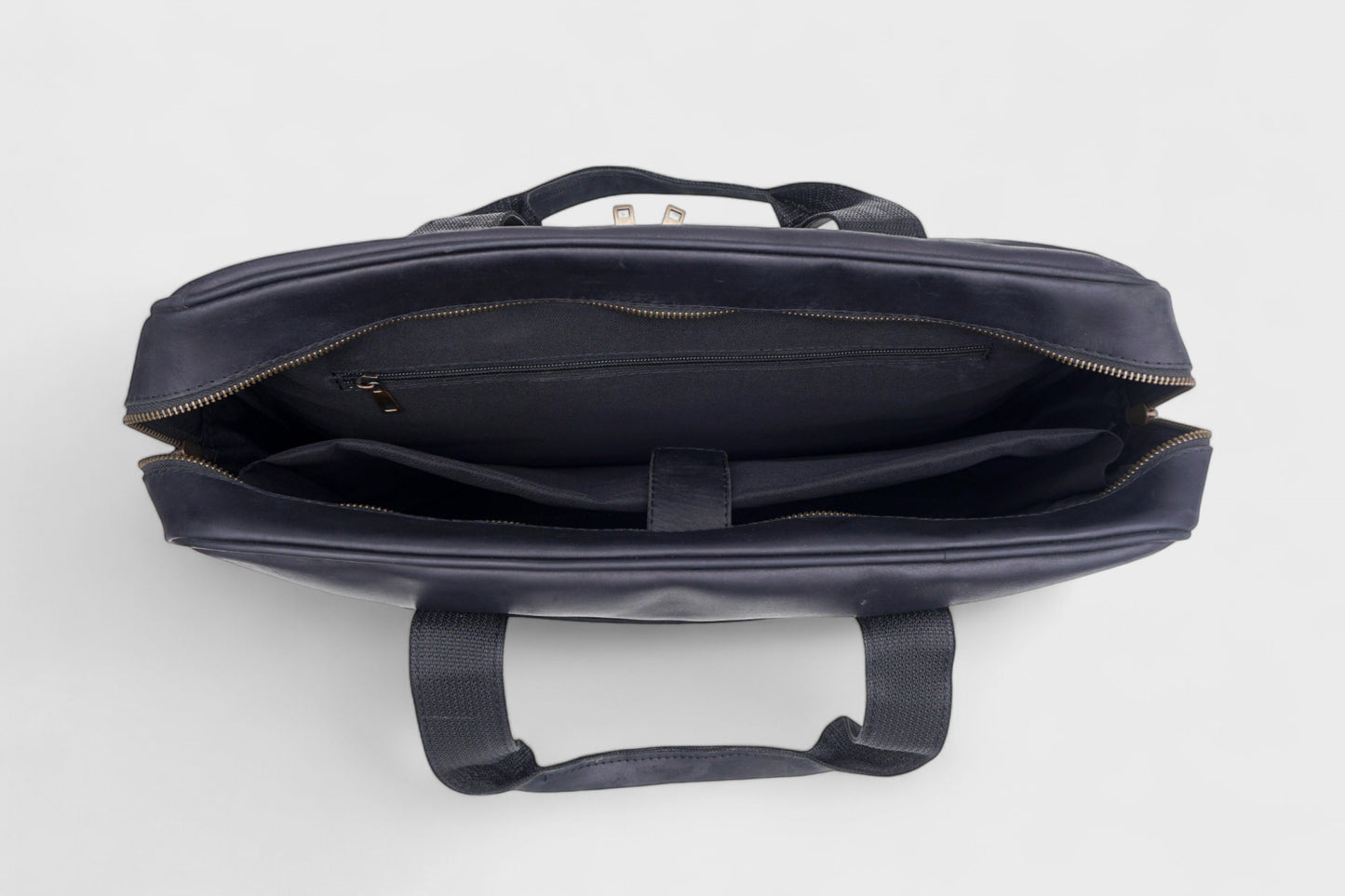 Premium Black Leather Laptop Bag