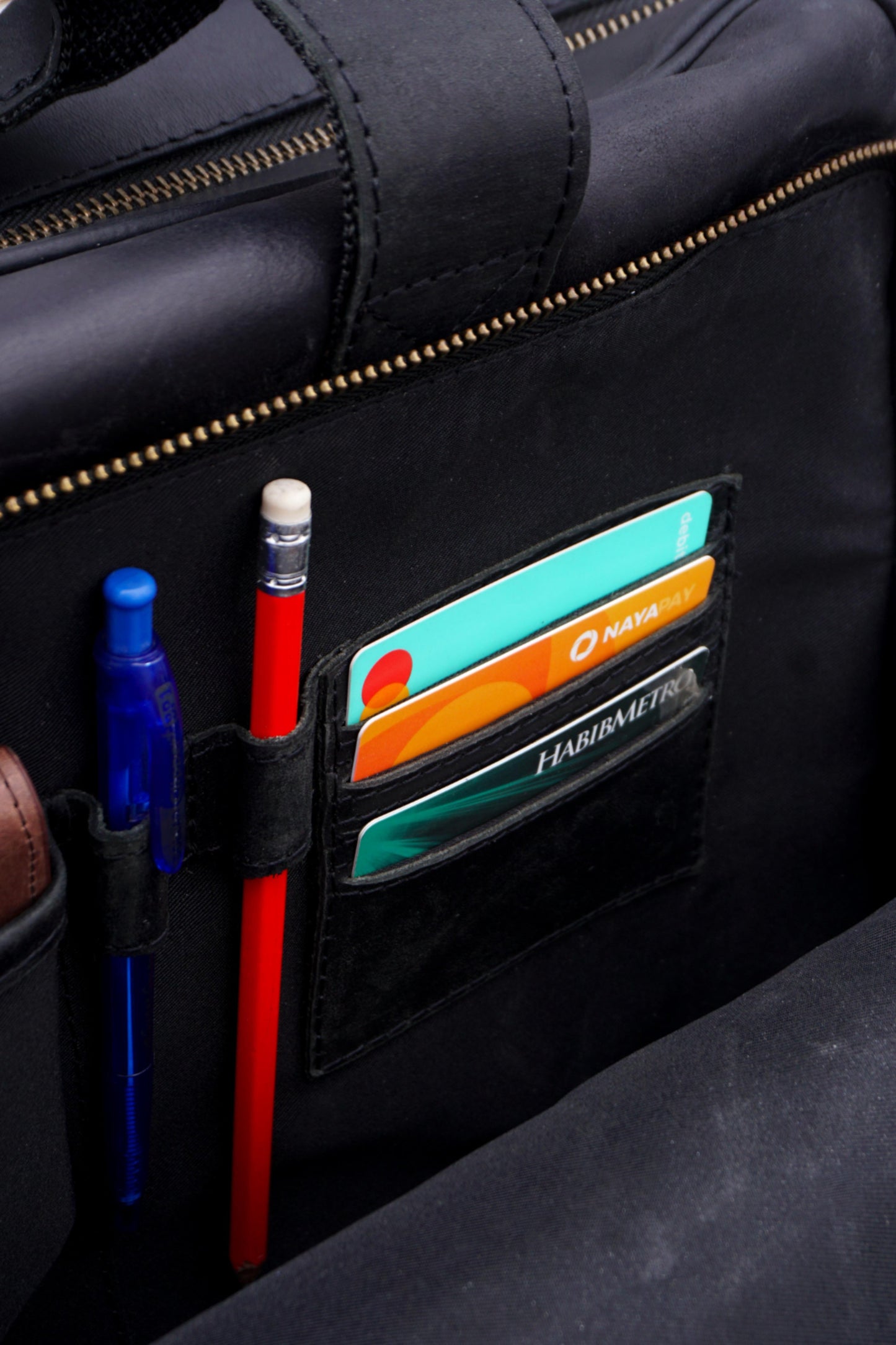 Premium Black Leather Laptop Bag