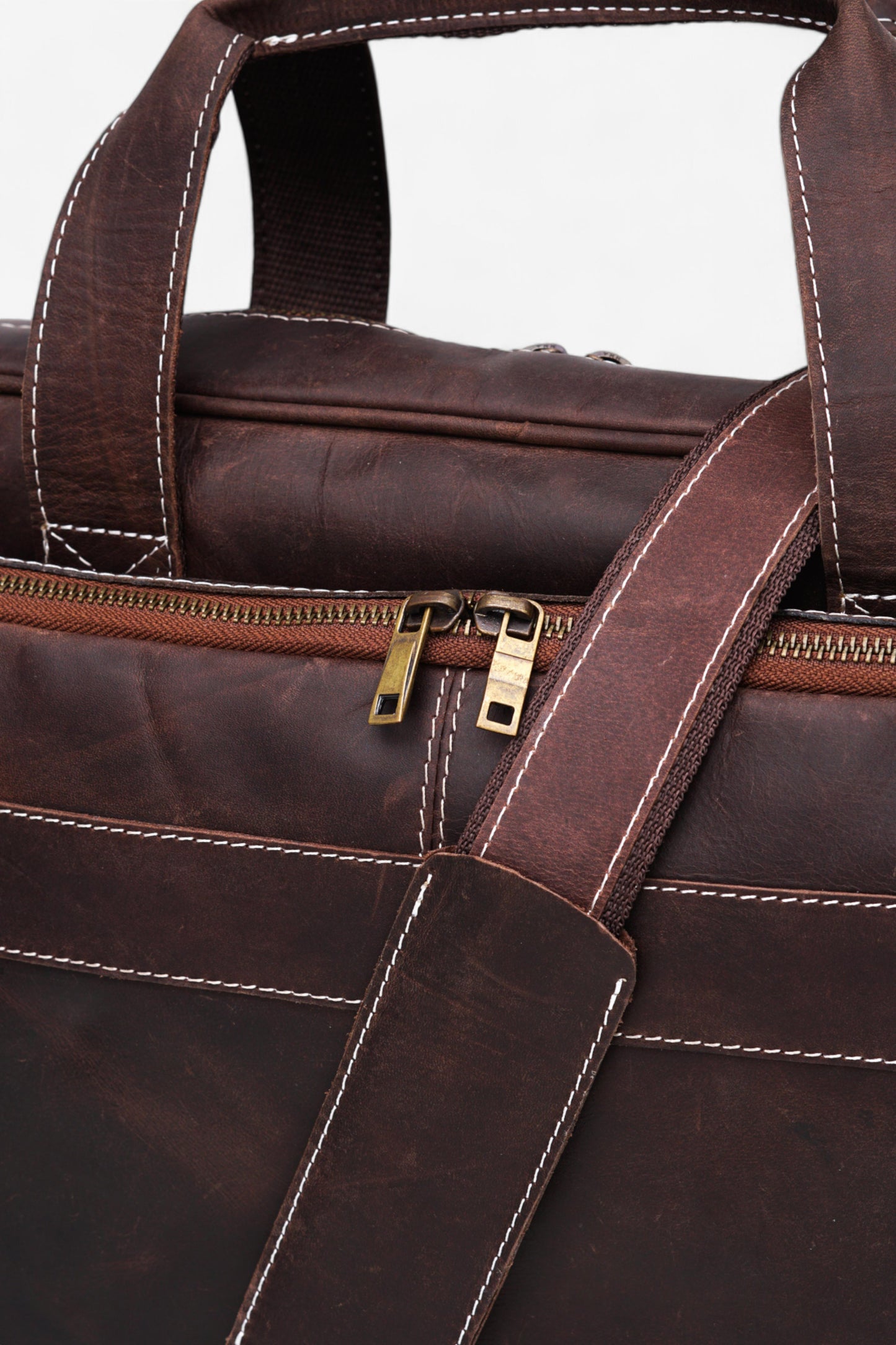 Leather Laptop Briefcase Handmade Shoulder Bag for Office and Travel