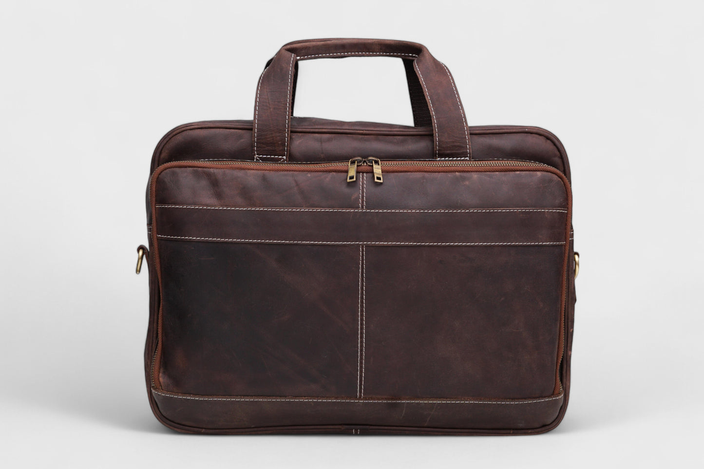 Leather Laptop Briefcase Handmade Shoulder Bag for Office and Travel