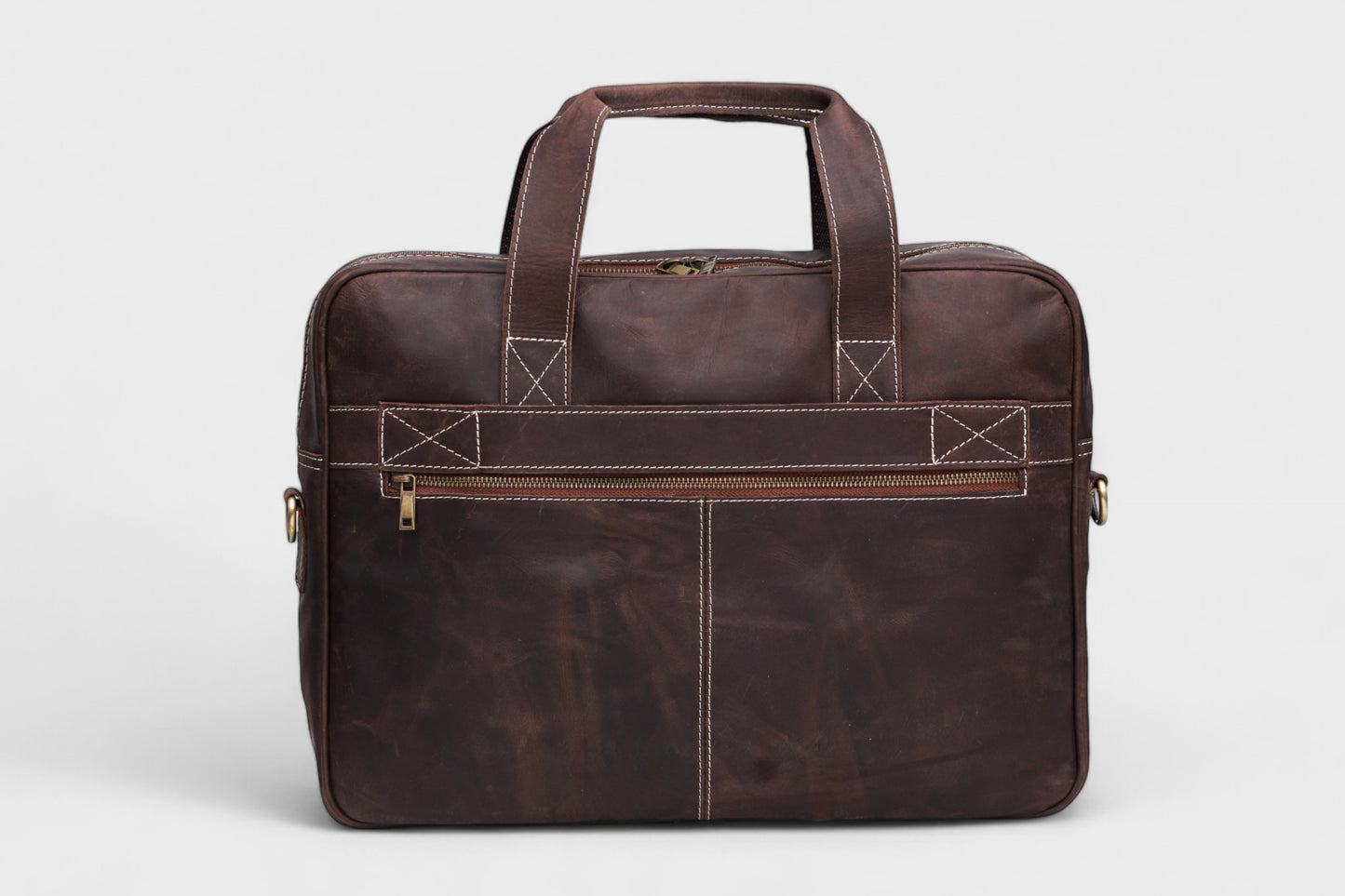Leather Laptop Briefcase Handmade Shoulder Bag for Office and Travel