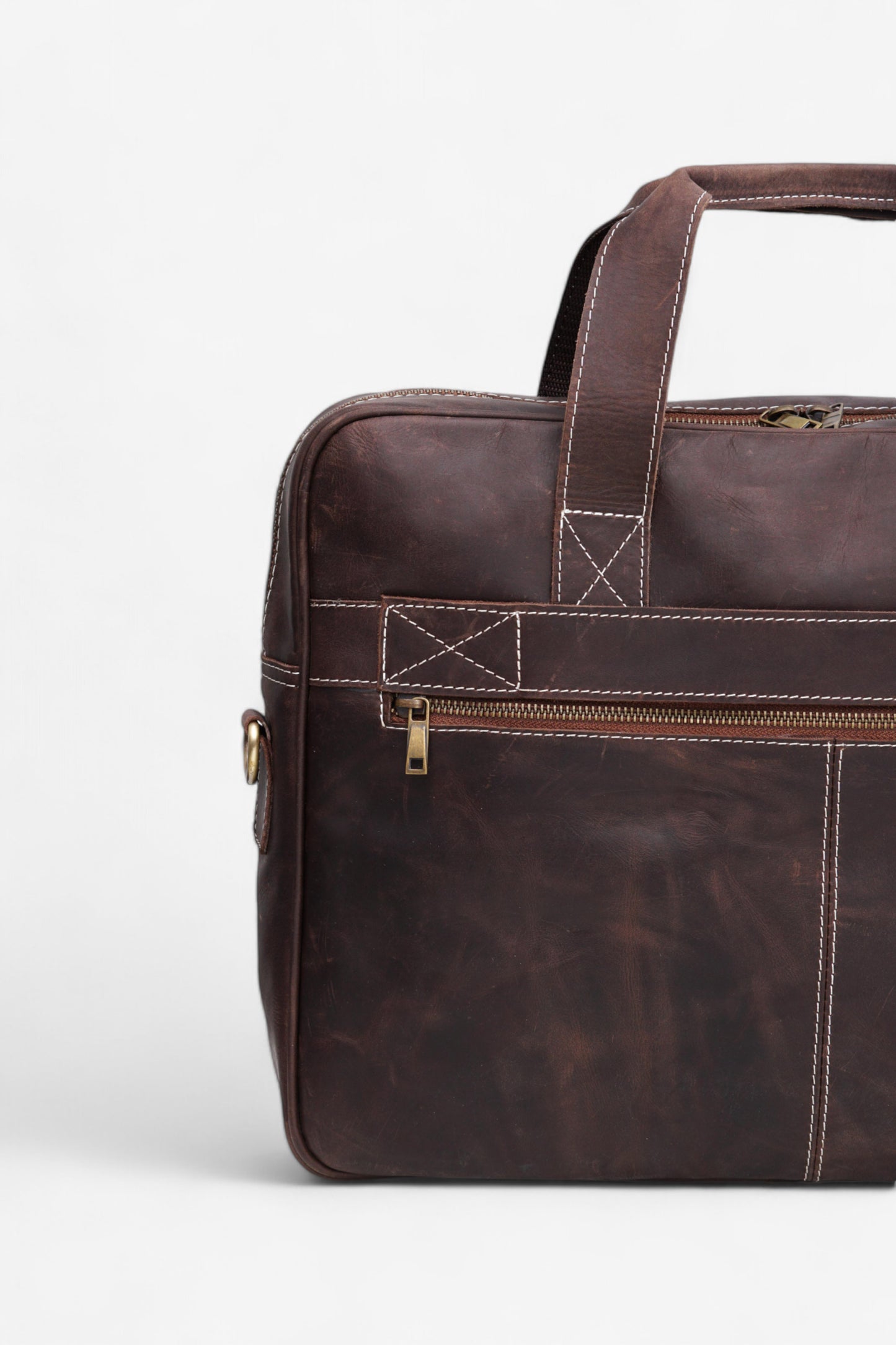 Leather Laptop Briefcase Handmade Shoulder Bag for Office and Travel