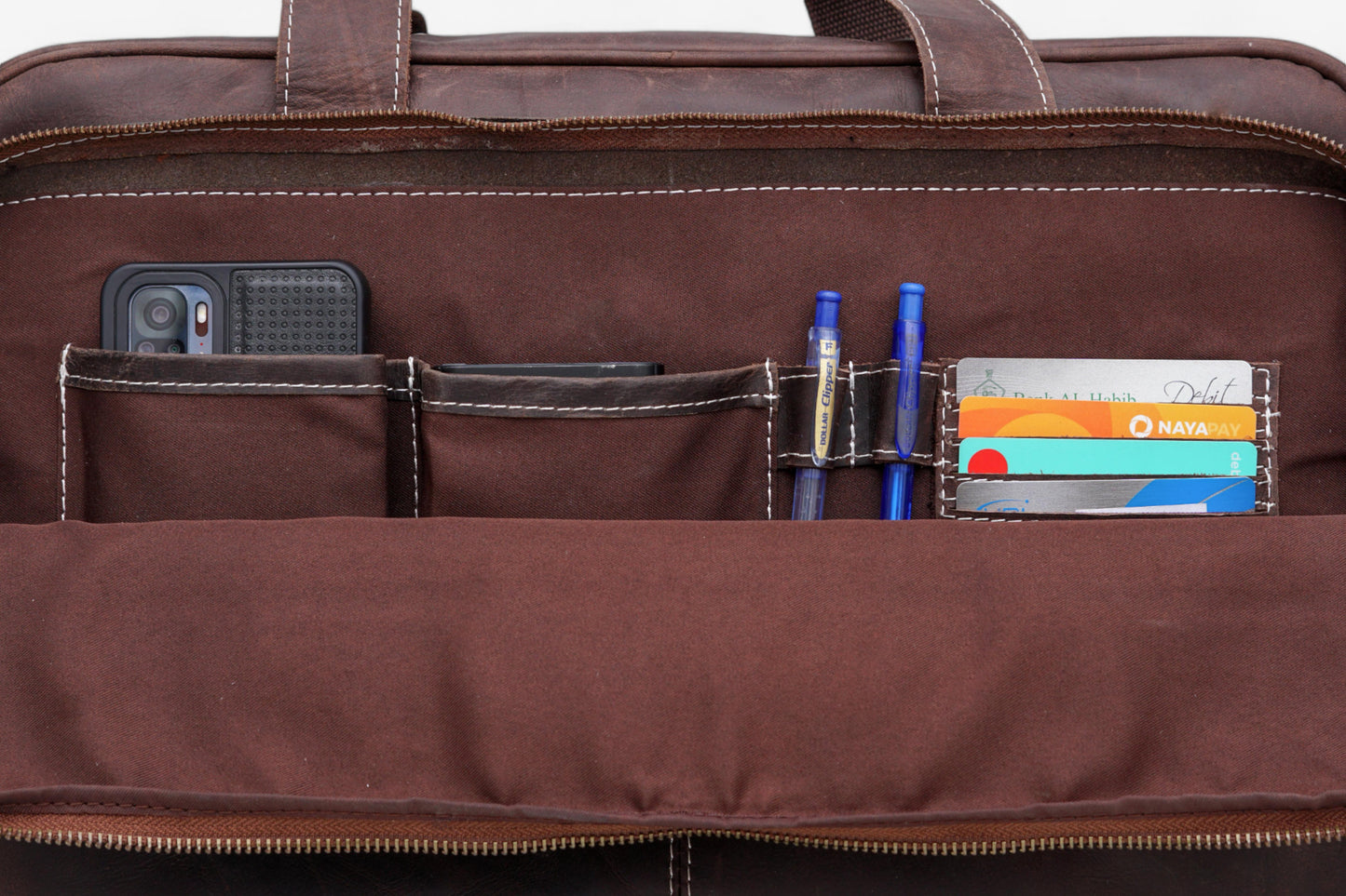 Leather Laptop Briefcase Handmade Shoulder Bag for Office and Travel