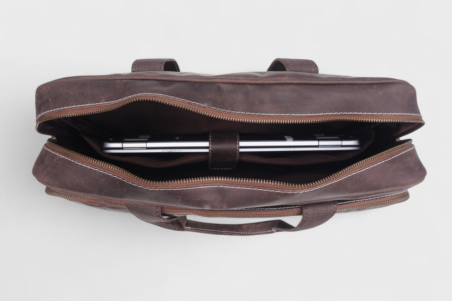 Leather Laptop Briefcase Handmade Shoulder Bag for Office and Travel