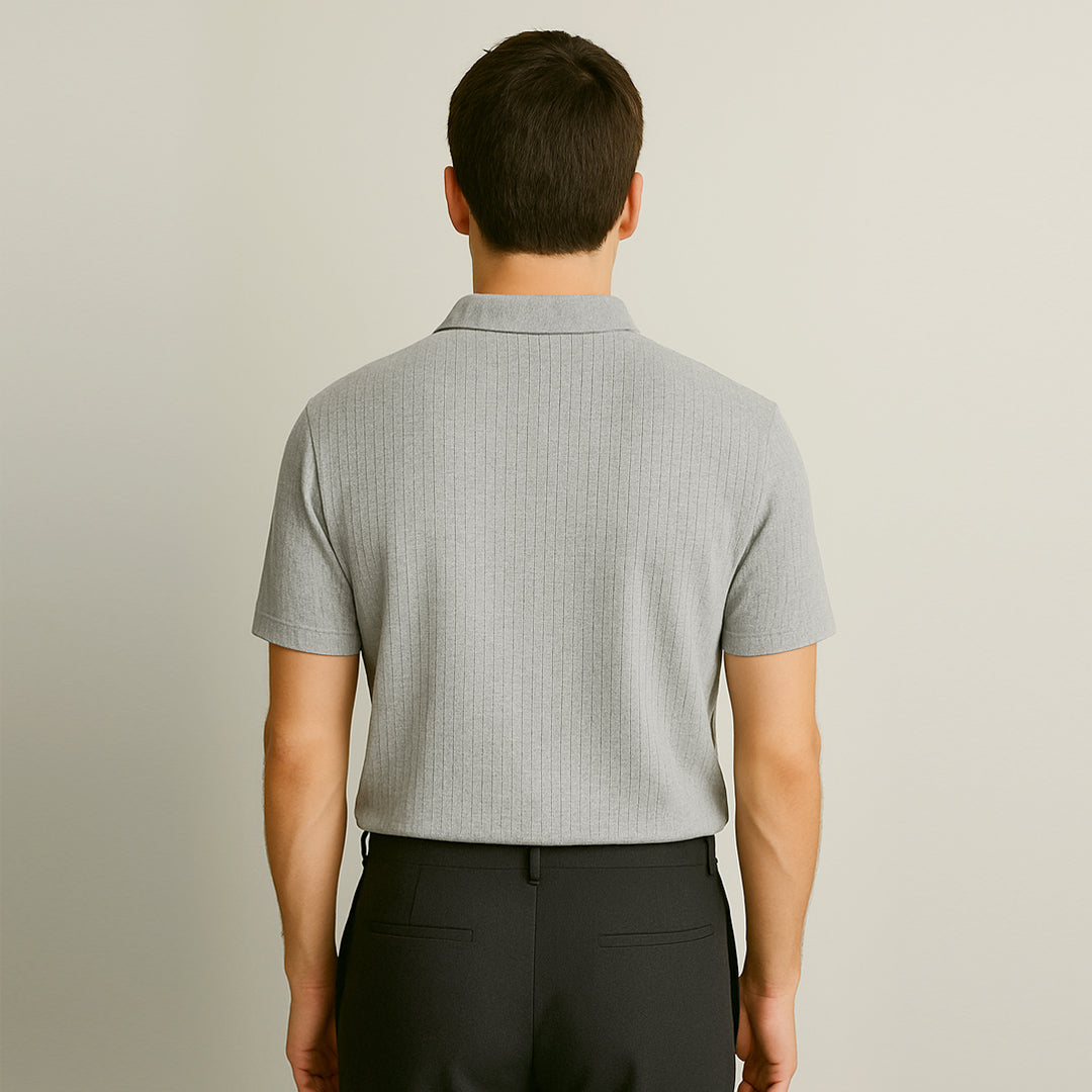 Men’s Polo Grey Ribbed