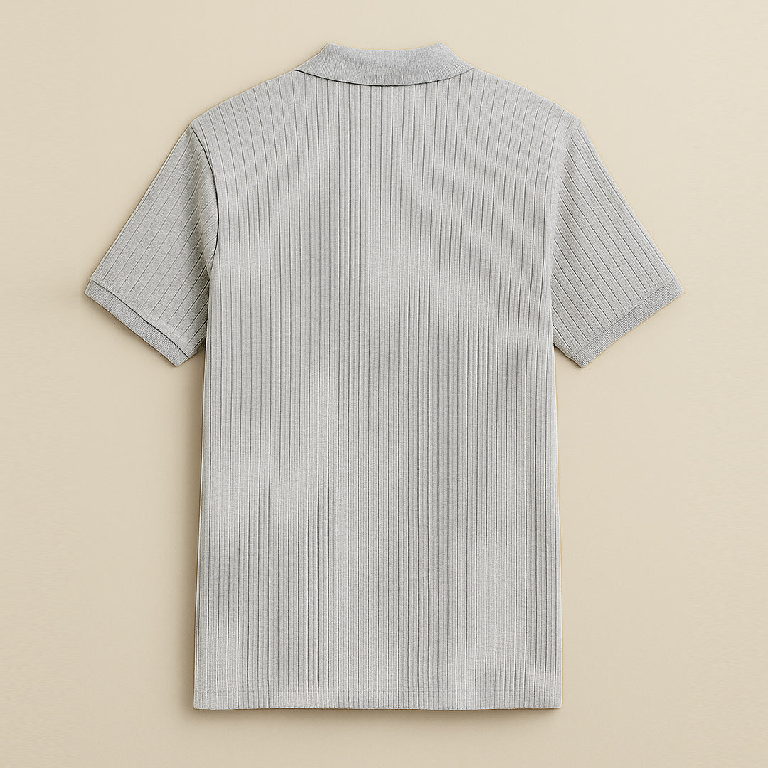 Men’s Polo Grey Ribbed