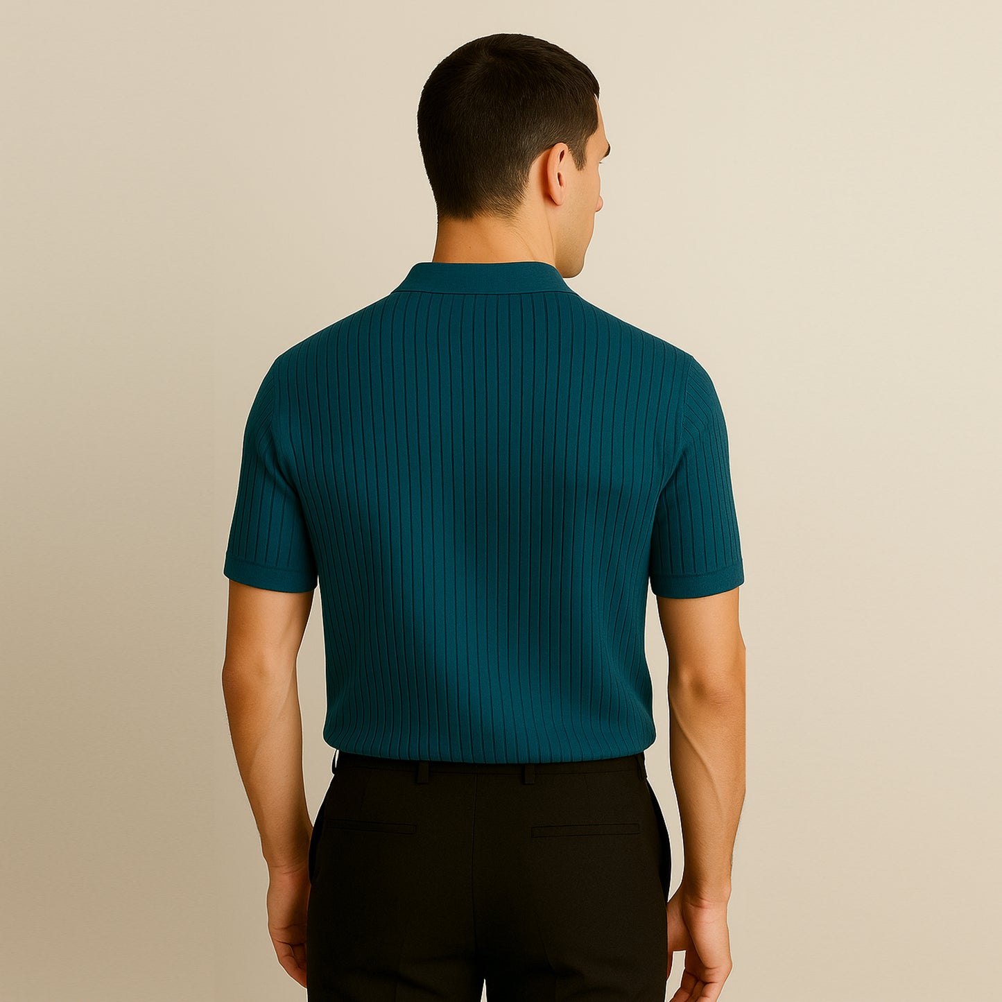 Men’s Polo Teal Ribbed