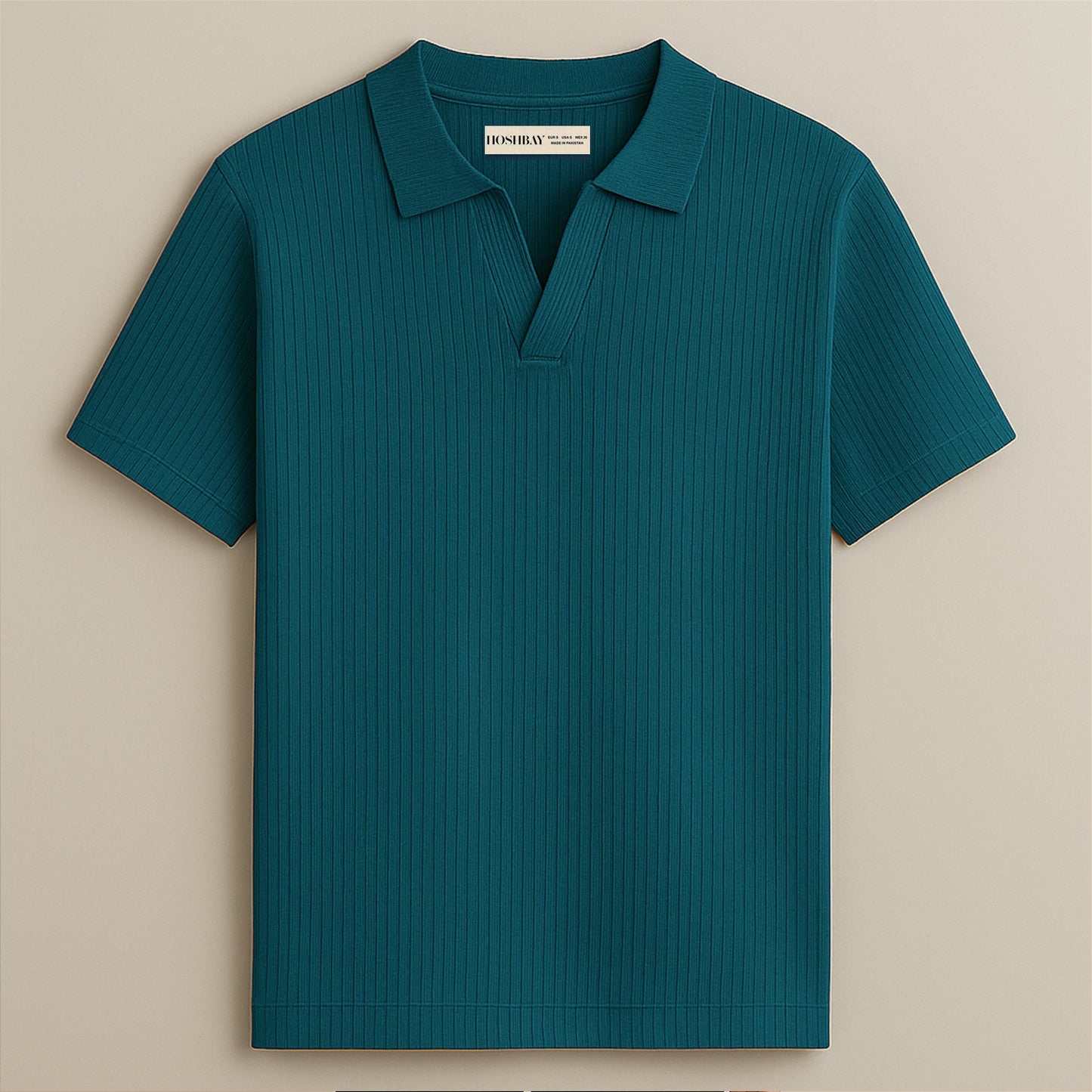 Men’s Polo Teal Ribbed