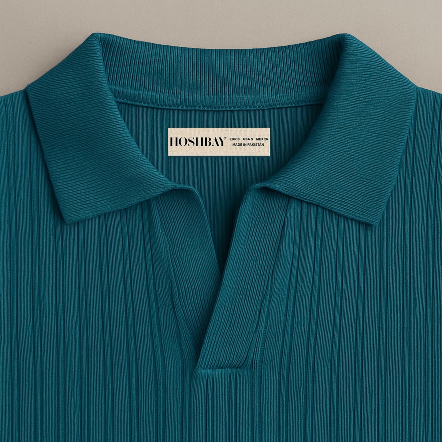 Men’s Polo Teal Ribbed