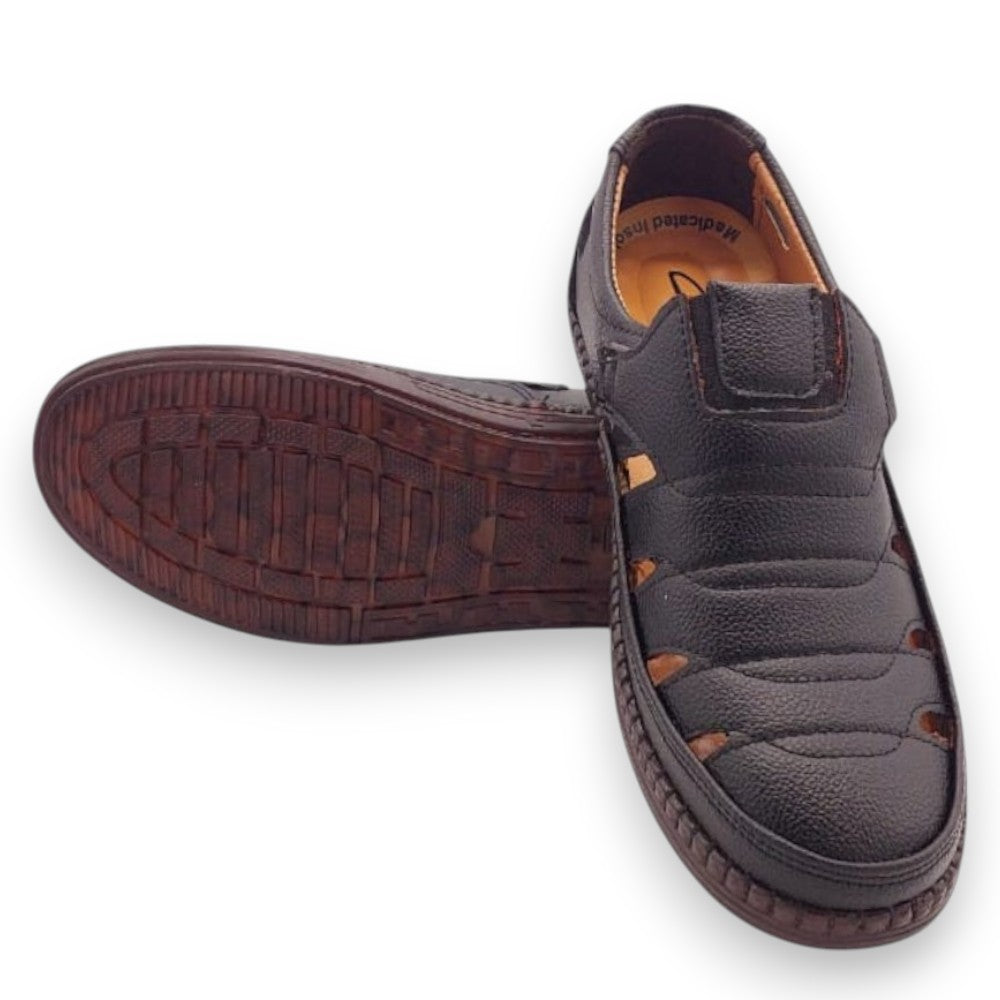 Mova Comfort Fit Rexine Roman RO52-Black