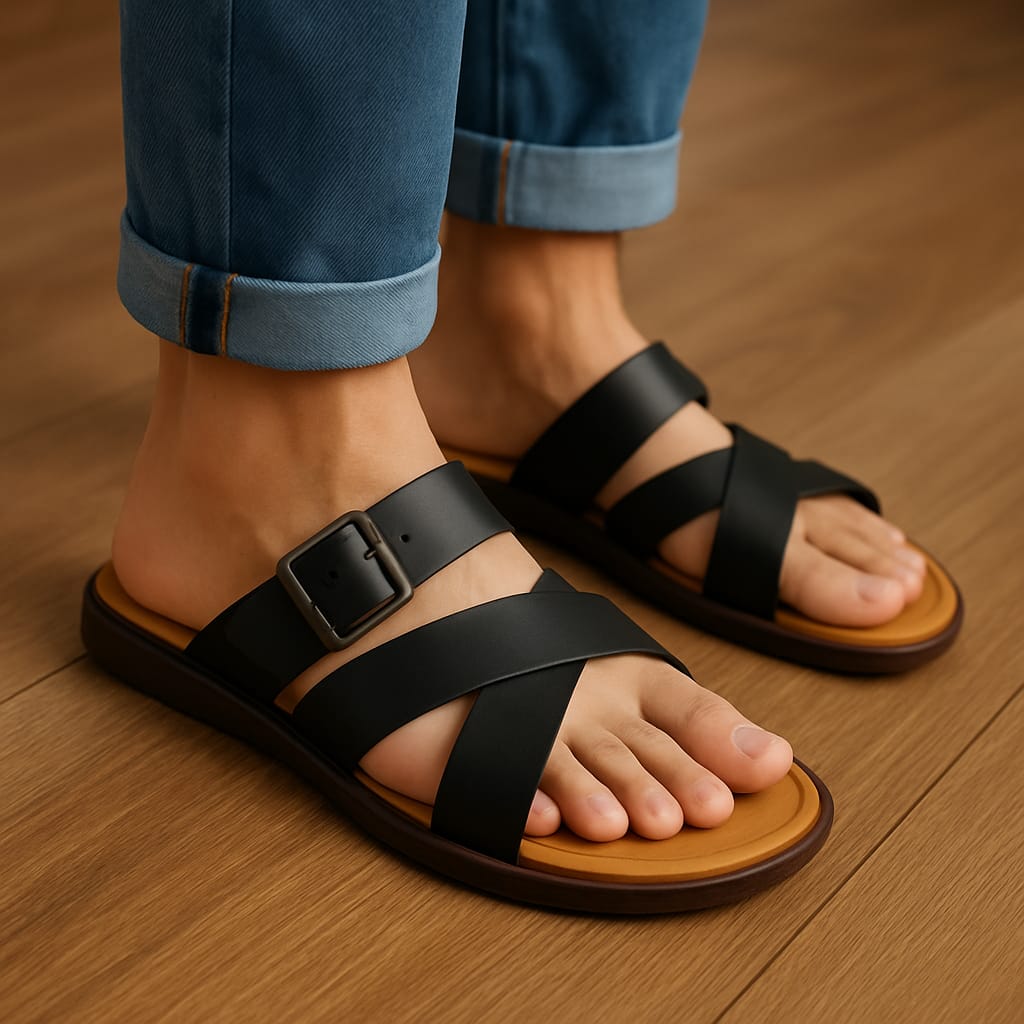 Mova Men’s Easy SlipOn Slippers B6022-Black