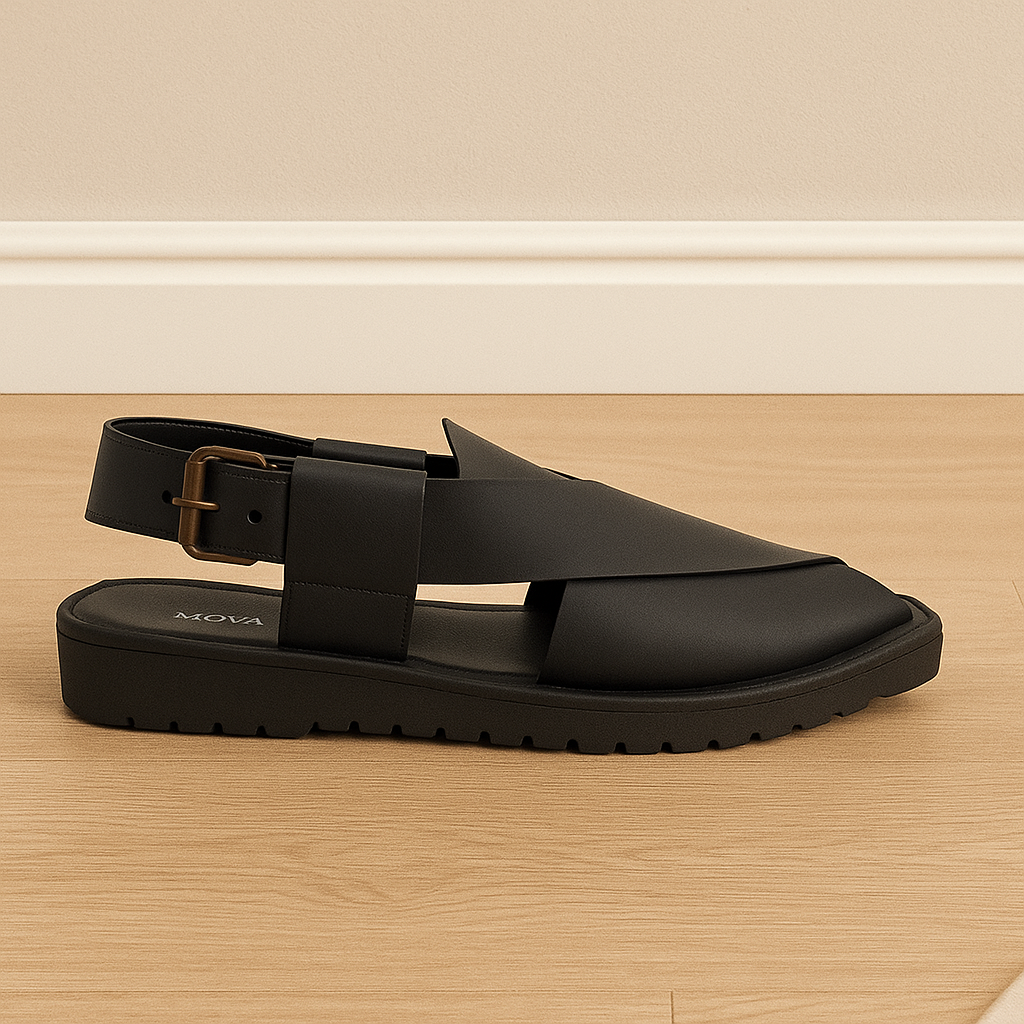 Peshawari Sandal Artificial Leather PW32 - Black