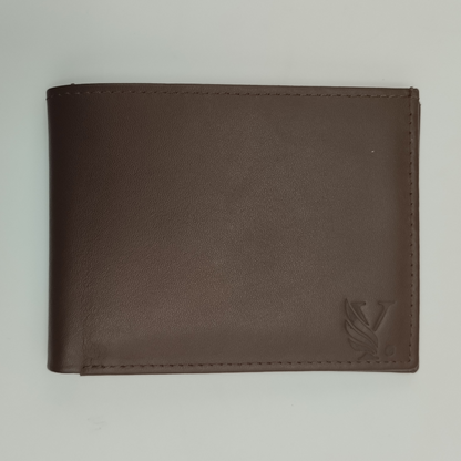 Classic Brown Genuine Leather Bi Fold Wallet