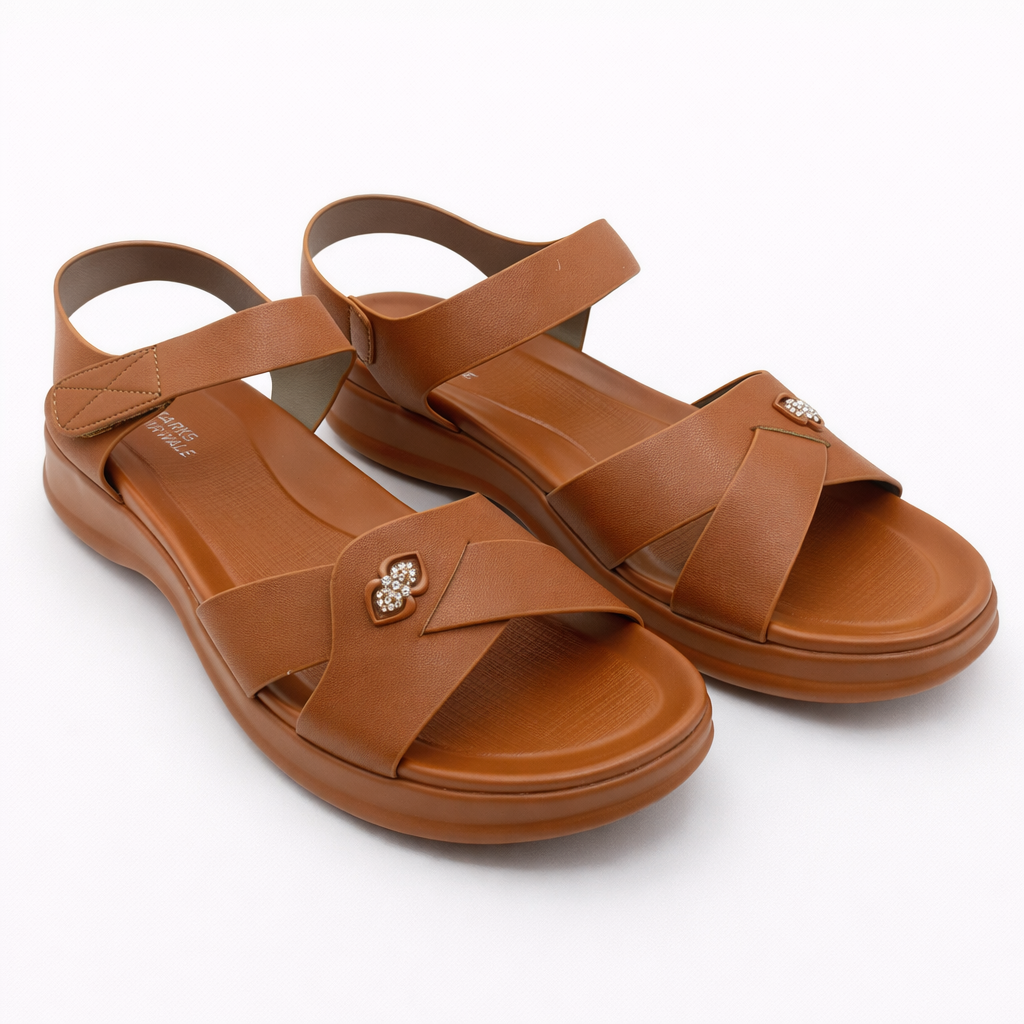 Women Premium Slingback Sandals 9211 - Brown