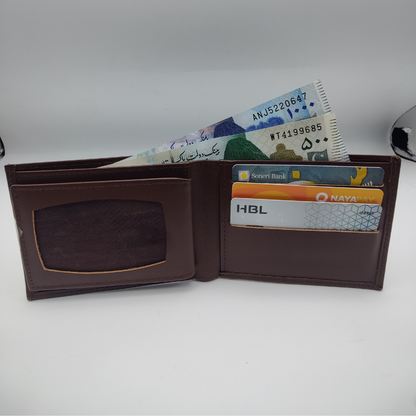 Classic Brown Genuine Leather Bi Fold Wallet