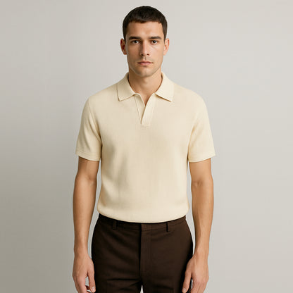 Men’s Polo Cream Ribbed