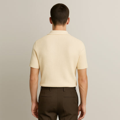 Men’s Polo Cream Ribbed