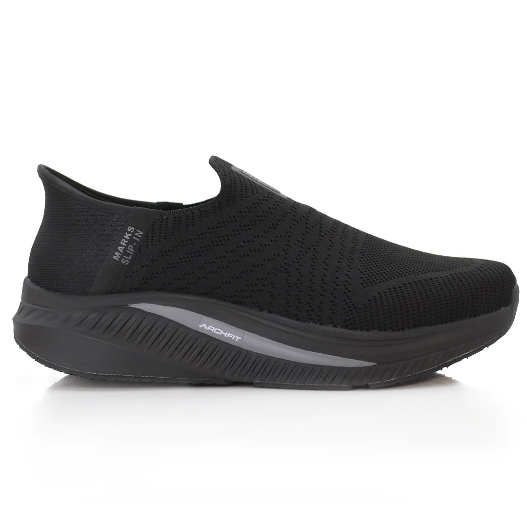 Active Comfort Easy Slip On Knit Sneakers M2502 - Black