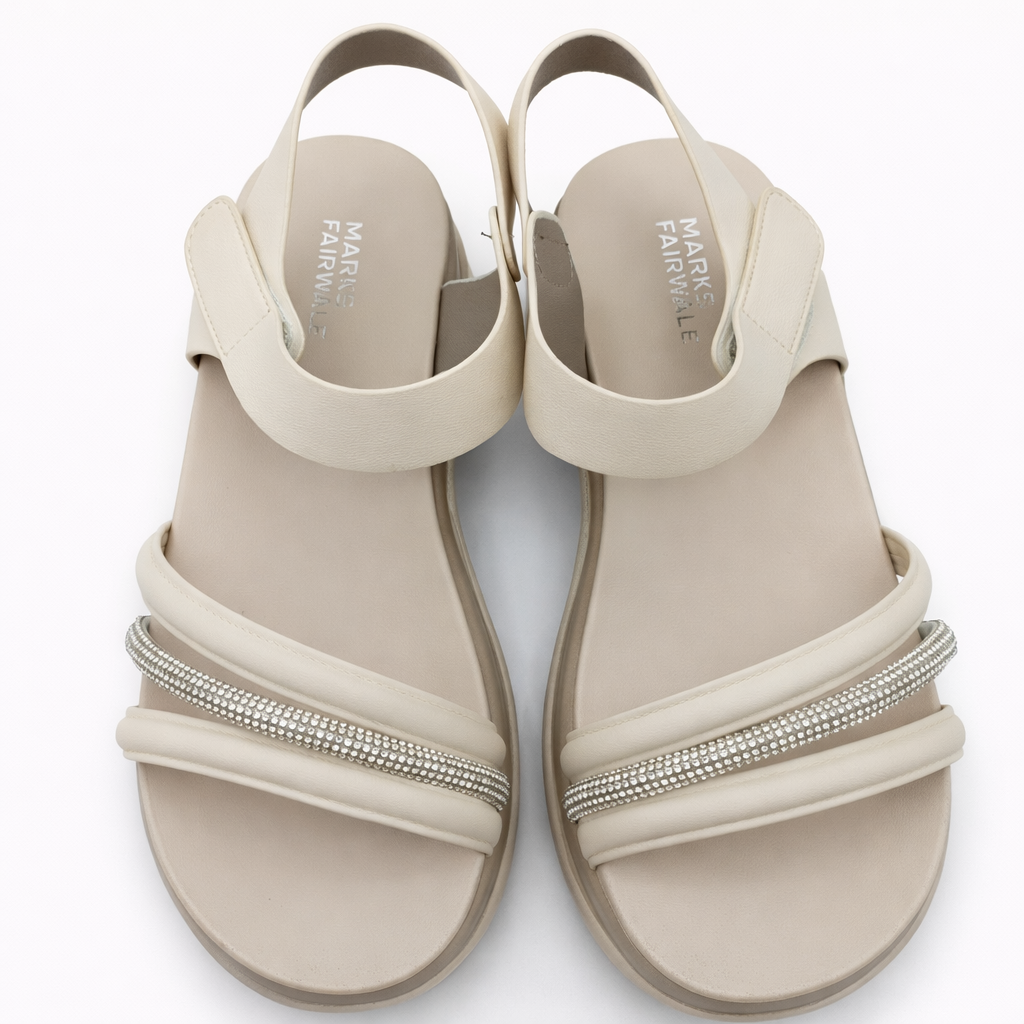 Women Premium Slingback Sandals 23518 - Beige