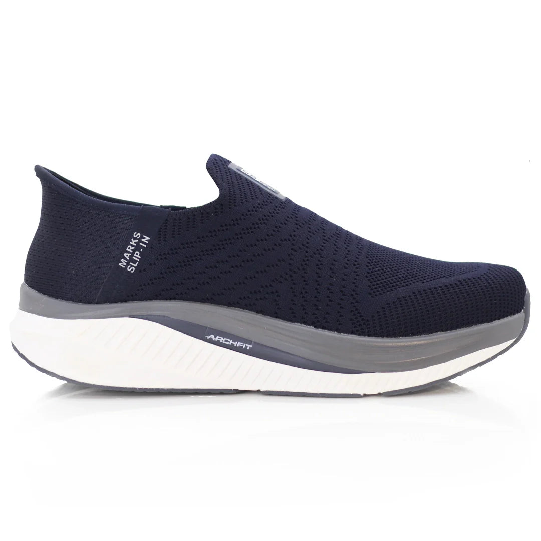 Active Comfort Easy Slip On Knit Sneakers M2502 - Navy Blue