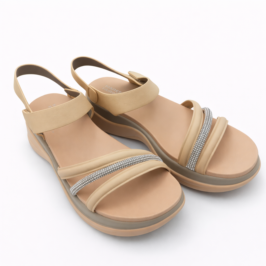 Women Premium Slingback Sandals 23518 - Apricot