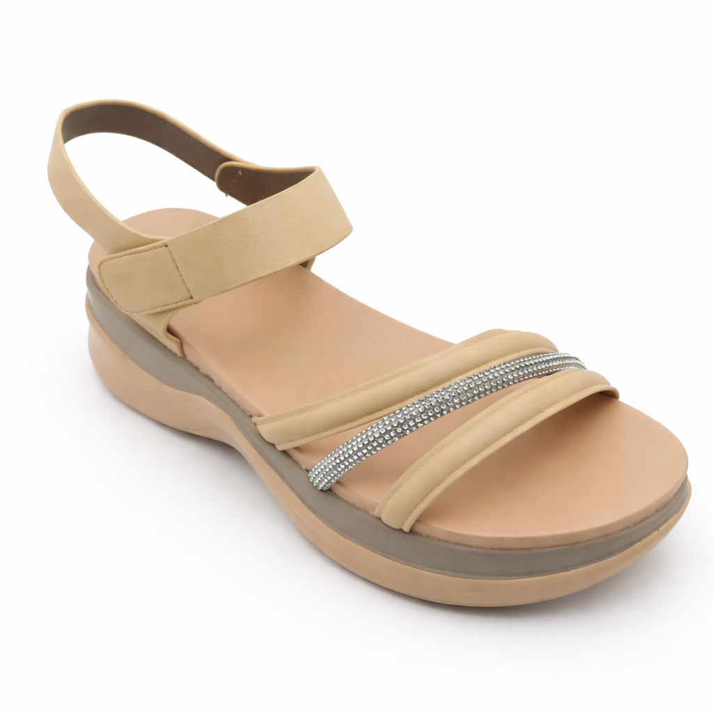 Women Premium Slingback Sandals 23518 - Apricot