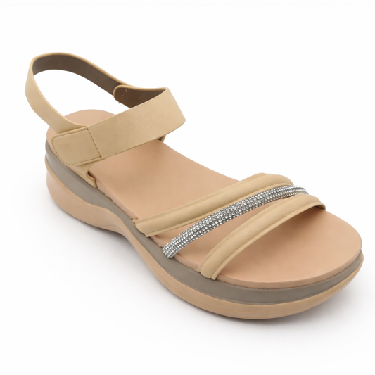 Women Premium Slingback Sandals 23518 - Apricot