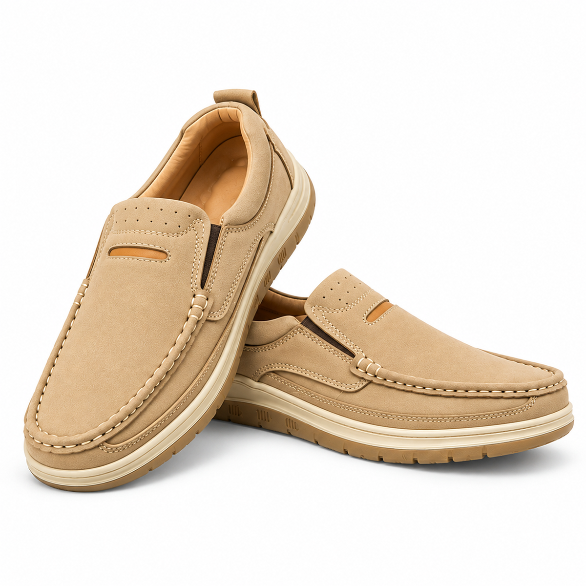 Men’s Casual 0073 Beige Stylish Slip-On Shoes