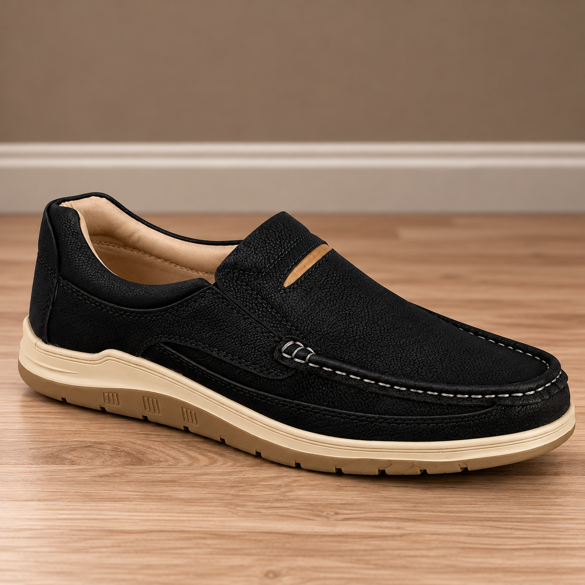 Men’s Casual 0073 Black Stylish Slip-On Shoes