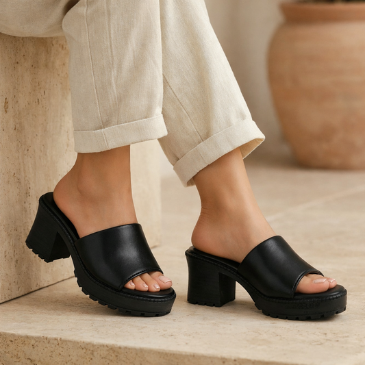 Mova Comfort Slipper with Slip On WS06 - Black