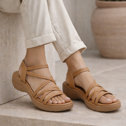 Mova Comfort Sandals with Ankle Strap WS11 - Beige