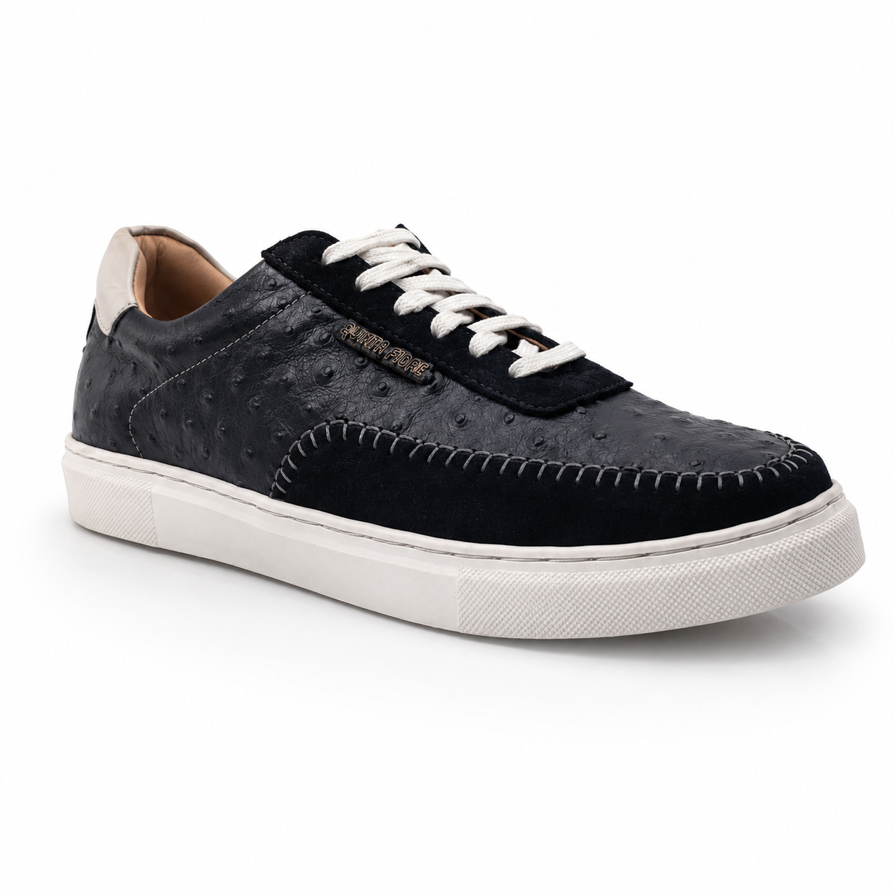 Premium Leather Casual Sneakers RA007 - Black