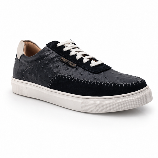 Premium Leather Casual Sneakers RA007 - Black