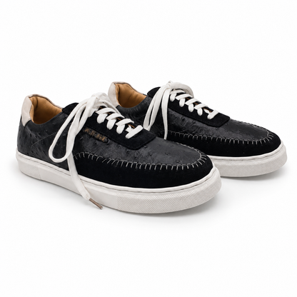 Premium Leather Casual Sneakers RA007 - Black