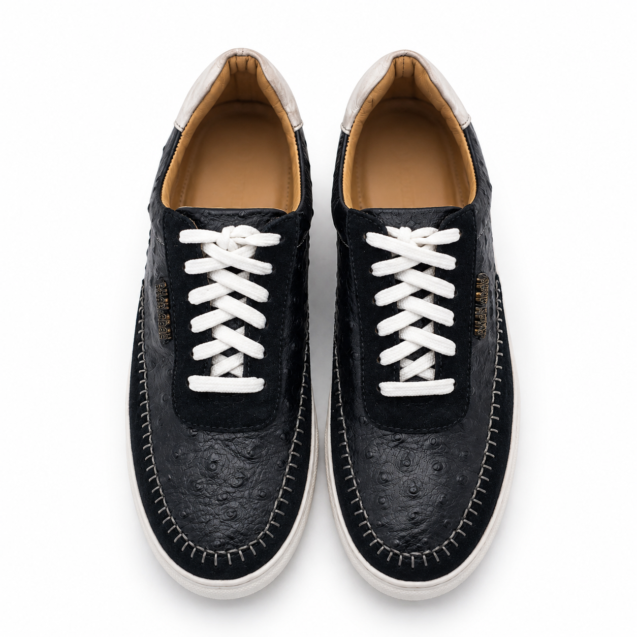 Premium Leather Casual Sneakers RA007 - Black