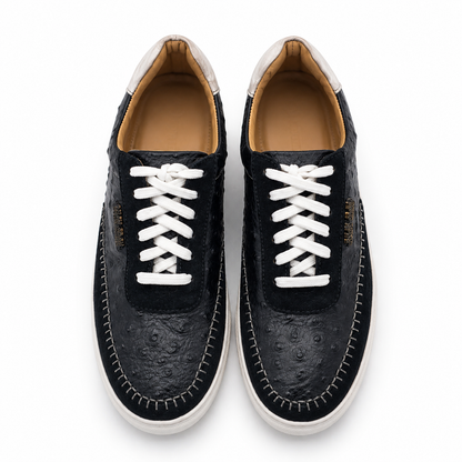 Premium Leather Casual Sneakers RA007 - Black