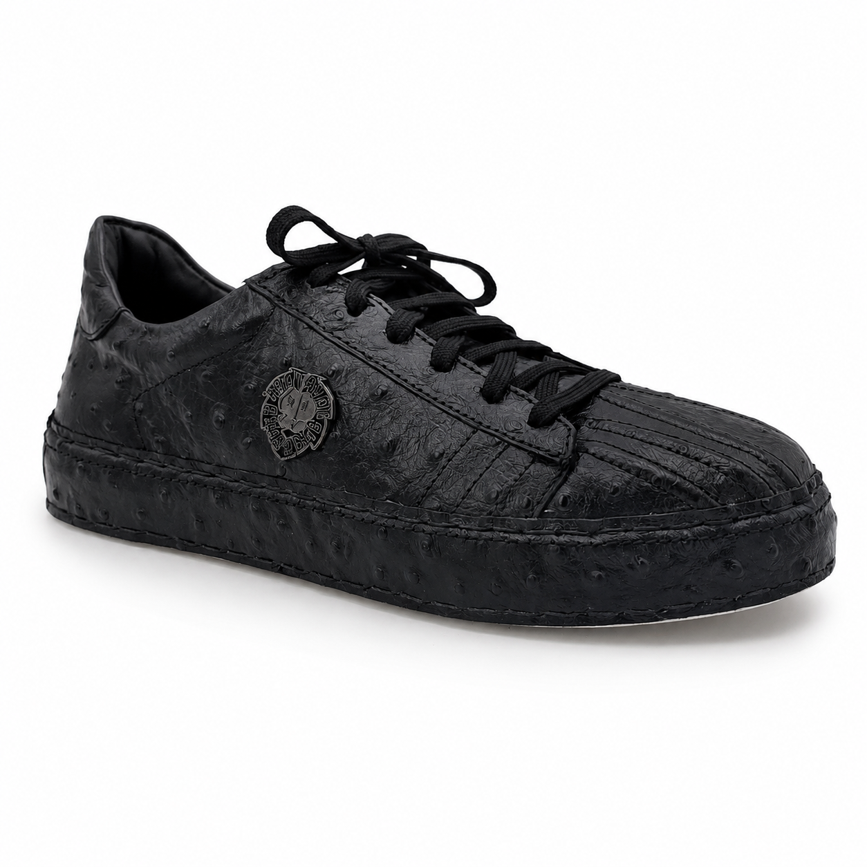 Premium Leather Casual Sneakers RA002 - Black